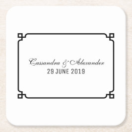 Porta-copo De Papel Quadrado Casamento Chic Black Deco