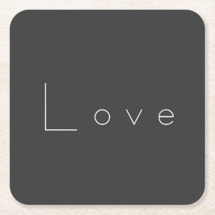 Porta-copo De Papel Quadrado Casamento de Amor Branco de na moda Cinza