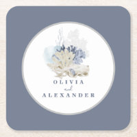 Casamento de concha azul de praia costeira