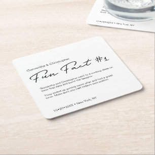 Porta-copo De Papel Quadrado Casamento de fato de preto e branco minimalista ch