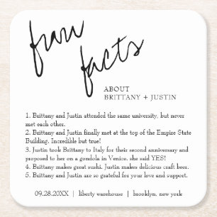 Porta-copo De Papel Quadrado Casamento de Fatos Brancos e Negros Simples Modern