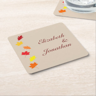 Porta-copo De Papel Quadrado Casamento de Folhas