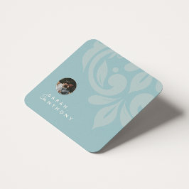 Porta-copo De Papel Quadrado Casamento de Fotografias com Damasco Clássico Retr