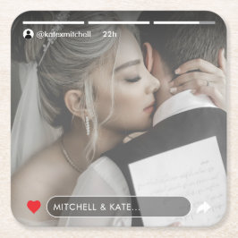 Porta-copo De Papel Quadrado Casamento de Fotografias Postadas na História das