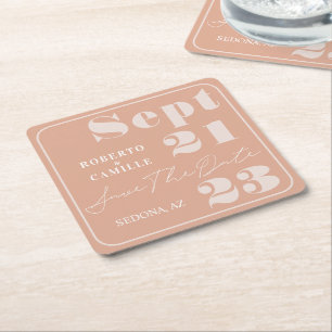 Porta-copo De Papel Quadrado Casamento De Impressão De Cor De Cor De Rosa Moder