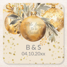 Casamento de Natal Bege Dourado