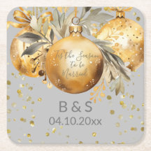 Casamento de Natal Dourado Cinza