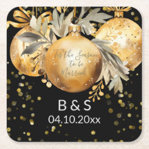 Casamento de Natal Preto Dourado