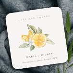 Porta-copo De Papel Quadrado Casamento de Obrigados de Amor com Limão Botânico<br><div class="desc">Se precisar de mais alguma personalização,  por favor,  sinta-se à vontade para me enviar uma mensagem em yellowfebstudio@gmail.com.</div>