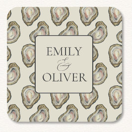 Porta-copo De Papel Quadrado Casamento de Oyster Shells