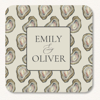 Porta-copo De Papel Quadrado Casamento de Oyster Shells