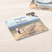 Casamento de Praia Tropical de Verão Personalizado