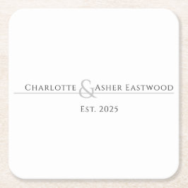 Porta-copo De Papel Quadrado Casamento de recém-casados