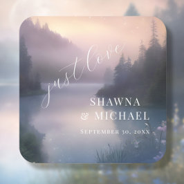 Porta-copo De Papel Quadrado Casamento Fantasia do Lago Moonlit Forest