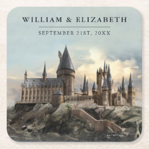 Porta-copo De Papel Quadrado Casamento Harry Potter Castelo de Hogwarts