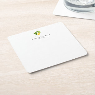 Porta-copo De Papel Quadrado Casamento Limão