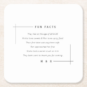 Porta-copo De Papel Quadrado Casamento minimalista fatos engraçados e divertido