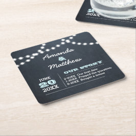 Porta-copo De Papel Quadrado Casamento Personalizado das Luzes de Chalkboard Aq