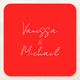 Porta-copo De Papel Quadrado Casamento personalizado do nome da caligrafia prof