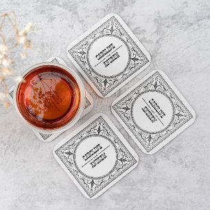 Porta-copo De Papel Quadrado Casamento Vintage Chic Western Cowboy