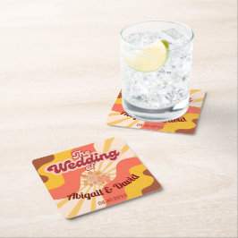 Porta-copo De Papel Quadrado Casamento vintage de Vibes Retroativas