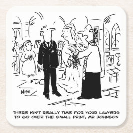 Porta-copo De Papel Quadrado Casamento Vows Small Impressão Vicar e Bridegroom