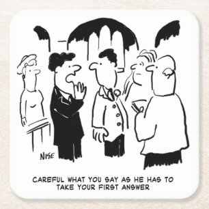 Porta-copo De Papel Quadrado Casamento Vows Vicar e Melhor Homem