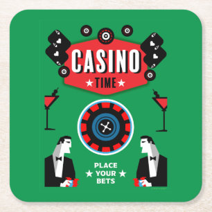 Porta-copo De Papel Quadrado Cassino Jogo de Poker Roleta
