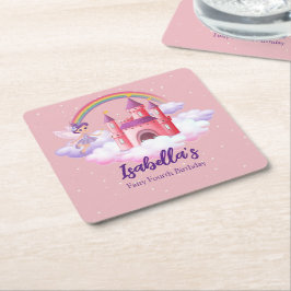 Porta-copo De Papel Quadrado Castelo de Contos de Fadas de Aniversário Infantil