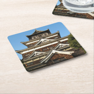 Porta-copo De Papel Quadrado Castelo de Hiroshima 広 島 城, Hiroshima, Japã