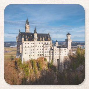 Porta-copo De Papel Quadrado Castelo Neuschwanstein, conto de fadas
