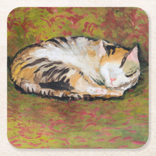 Porta-copo De Papel Quadrado Cat, August Macke Square Paper Porta copos
