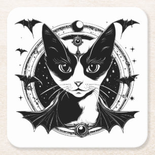 Porta-copo De Papel Quadrado Cat e Bats I