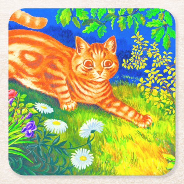 Porta-copo De Papel Quadrado Cat Noite (Frente)