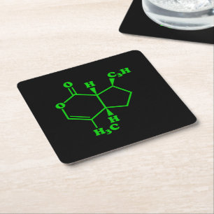 Porta-copo De Papel Quadrado Catnip Nepetalactona Fórmula Química Molecular