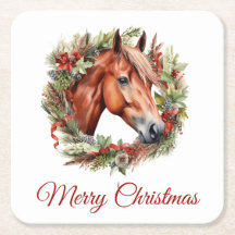 Cavalo de castanha e passas de Natal Aquarela