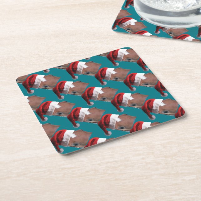 Porta-copo De Papel Quadrado Cavalo de Natal (Inclinado)