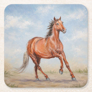 Porta-copo De Papel Quadrado Cavalo Majestoso