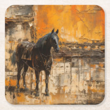 Cavalo Majestoso em Abstrato Sunset