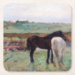 Porta-copo De Papel Quadrado Cavalo num Prado, Edgar Degas