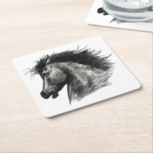 Porta-copo De Papel Quadrado Cavalo Selvagem de Fiery