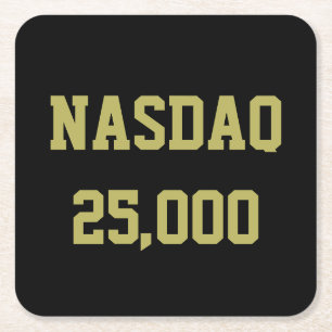 Porta-copo De Papel Quadrado Celebração da Bolsa de Valores NASDAQ 25000