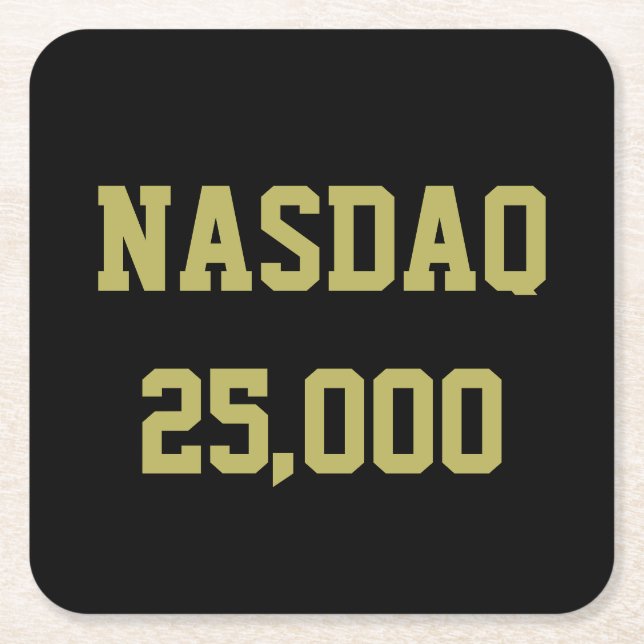 Porta-copo De Papel Quadrado Celebração da Bolsa de Valores NASDAQ 25000 (Frente)