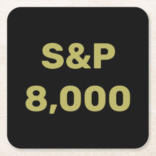 Porta-copo De Papel Quadrado Celebração do Índice de Mercado de Ações S&P 8.000