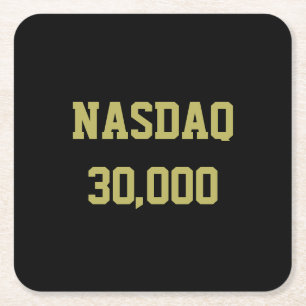 Porta-copo De Papel Quadrado Celebração do NASDAQ 30000 no Mercado de Ações
