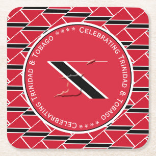 Porta-copo De Papel Quadrado Celebrando a Foto Personalizada do FLAG TRINIDAD e