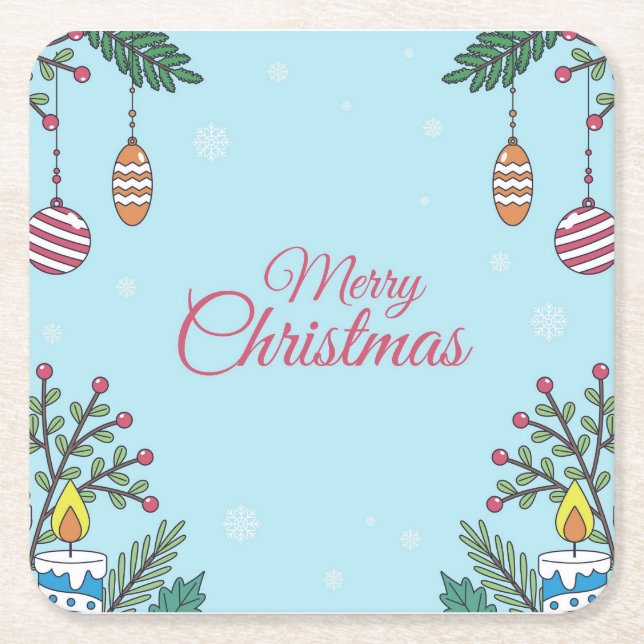 Porta-copo De Papel Quadrado Celebrar conosco (Frente)