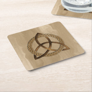 Porta-copo De Papel Quadrado Celtic Triquetra Trinity Knot