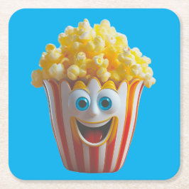Porta-copo De Papel Quadrado Ceramic Popcorn Face Coaster