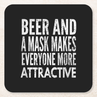 Porta-copo De Papel Quadrado Cerveja E Uma Máscara Torna Todos Mais Atrativos